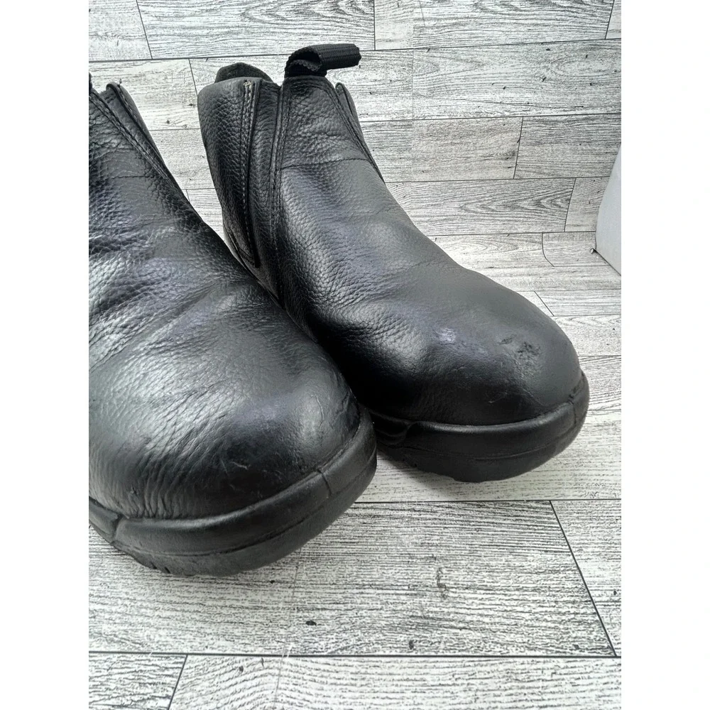 Florsheim MT75 Black Leather Steel Toe Work Boots Men Sz 11 3E EH Slip Resistant